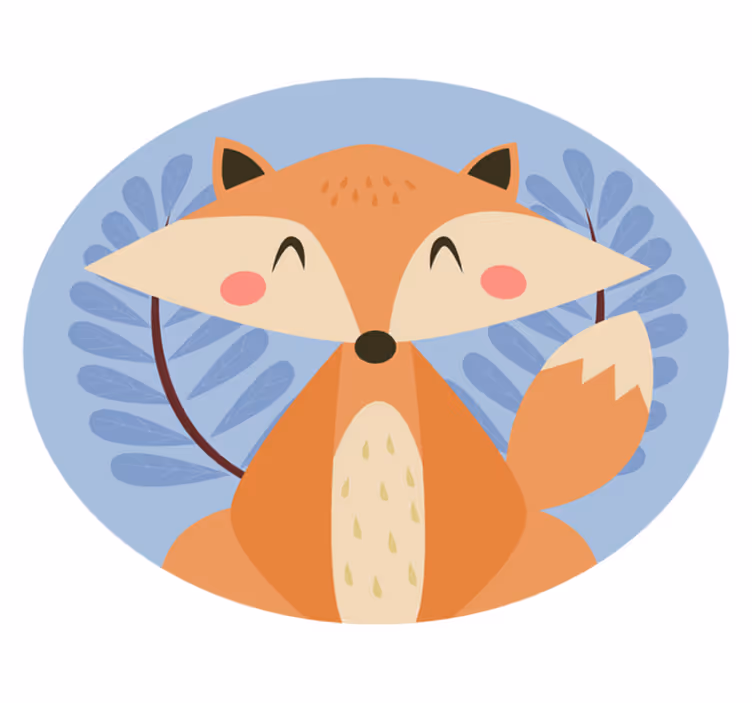 Fox illustration kids vinyl rug - TenStickers