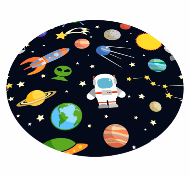 Cosmic discovery design star vinyl rug - TenStickers