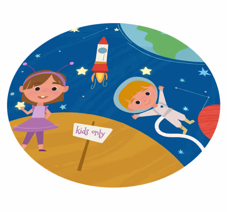 Space Adventure Fun vinyl rug gaming - TenStickers