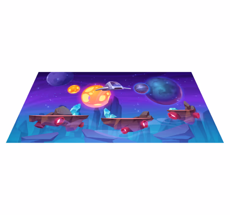 Intergalactic adventure vinyl rug - TenStickers