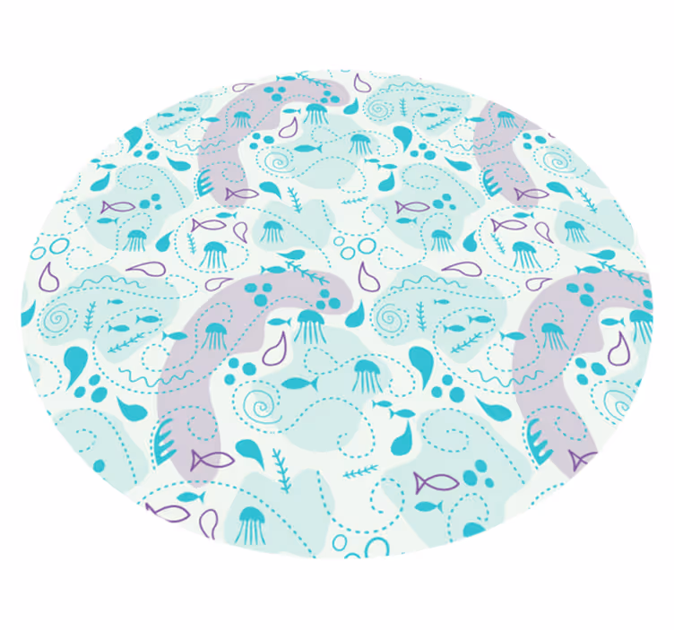 purple and blue fish bathroom flooring - TenStickers