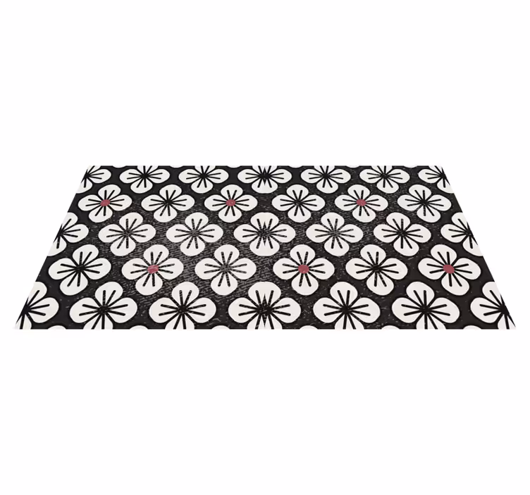Stylish brown clovers vinyl rug flowers - TenStickers