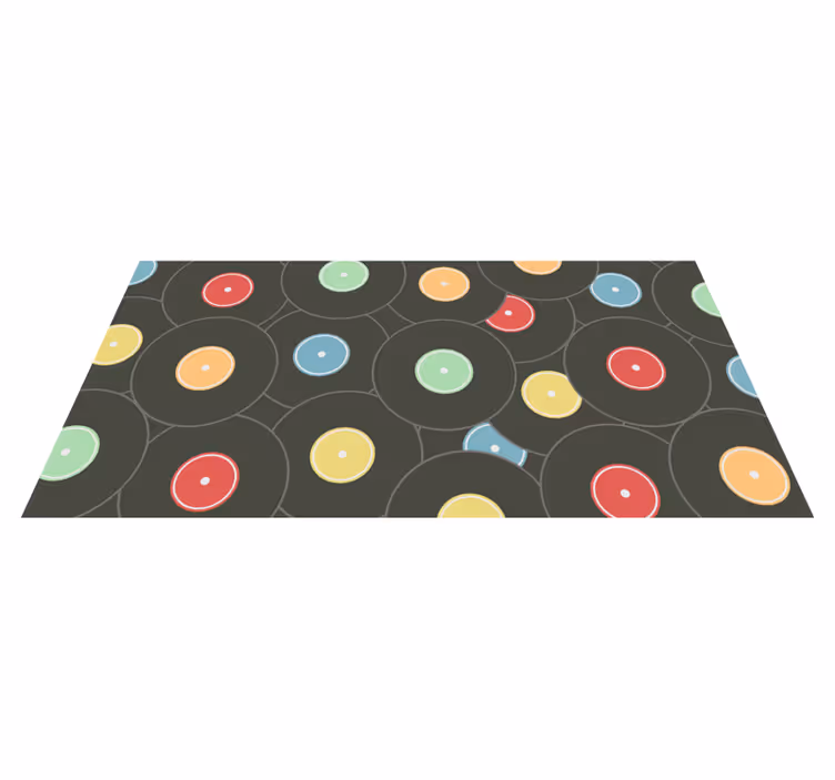Teenage bedroom vinyl rug vibrant vinyl discs - TenStickers