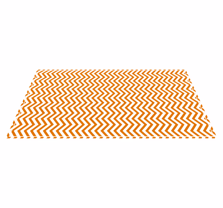 Orange and white zigzag patterns rug - TenStickers