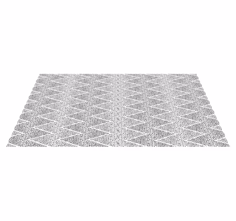 Triangle black waves nordic vinyl rug - TenStickers