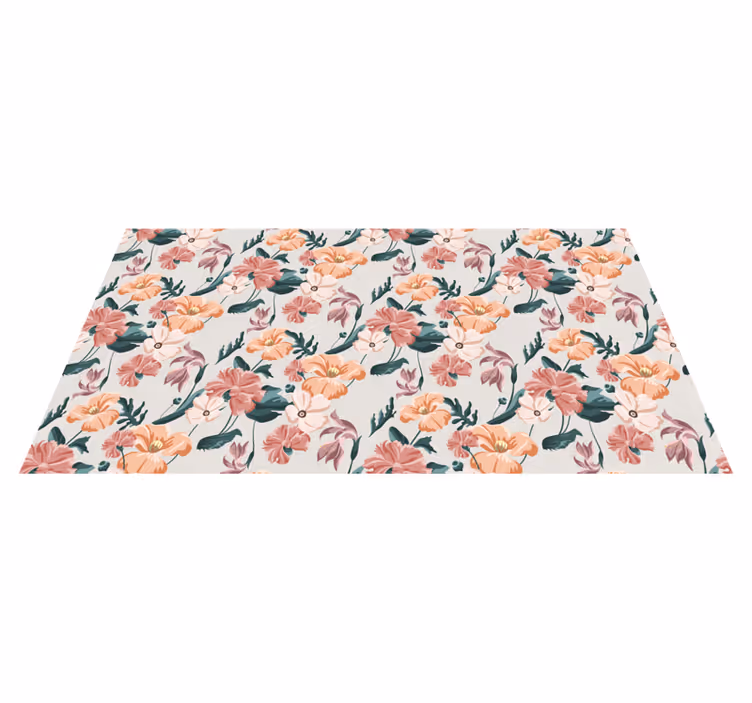 Botanical Joy vinyl rug flowers - TenStickers