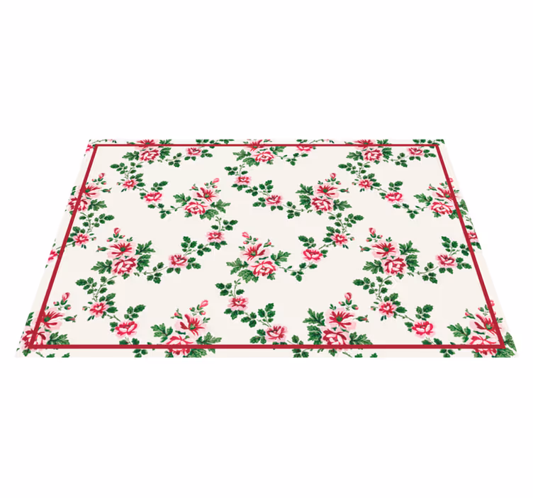 FLORAL PATTERNED BLOOMS vinyl rug flowers - TenStickers
