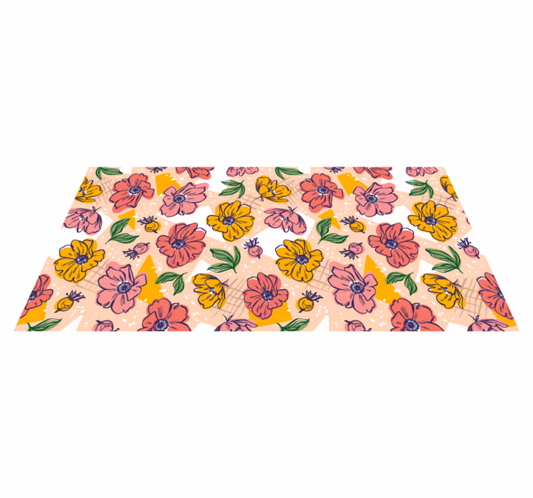 Vinyl rug flowers in vibrant floral designs - TenStickers