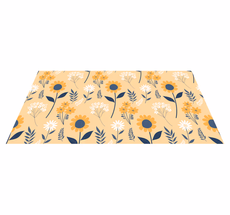 Joyful Botanical Arrangement vinyl rug flowers - TenStickers