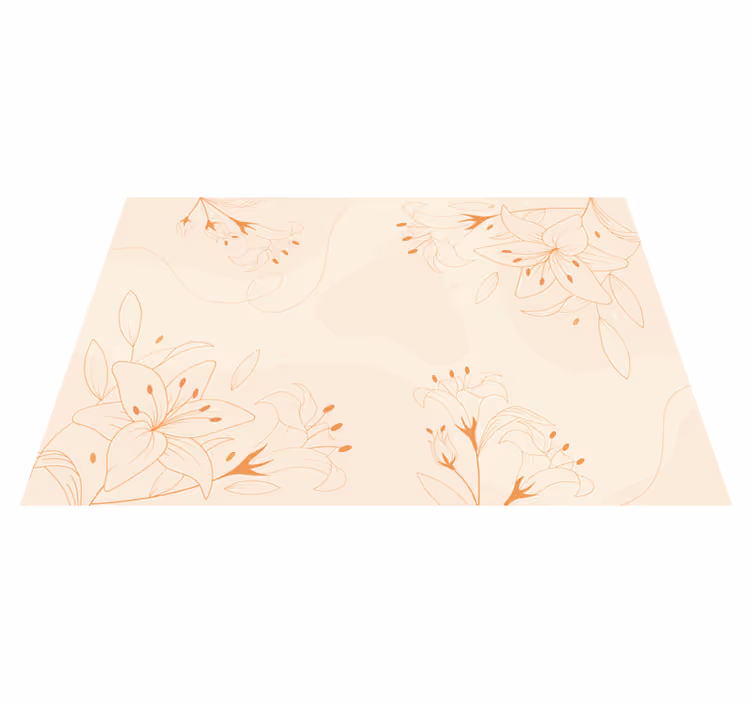 Elegant Botanical Component vinyl rug flowers - TenStickers