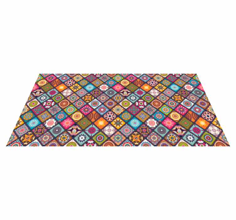 Vibrant Decorative tile vinyl rug - TenStickers