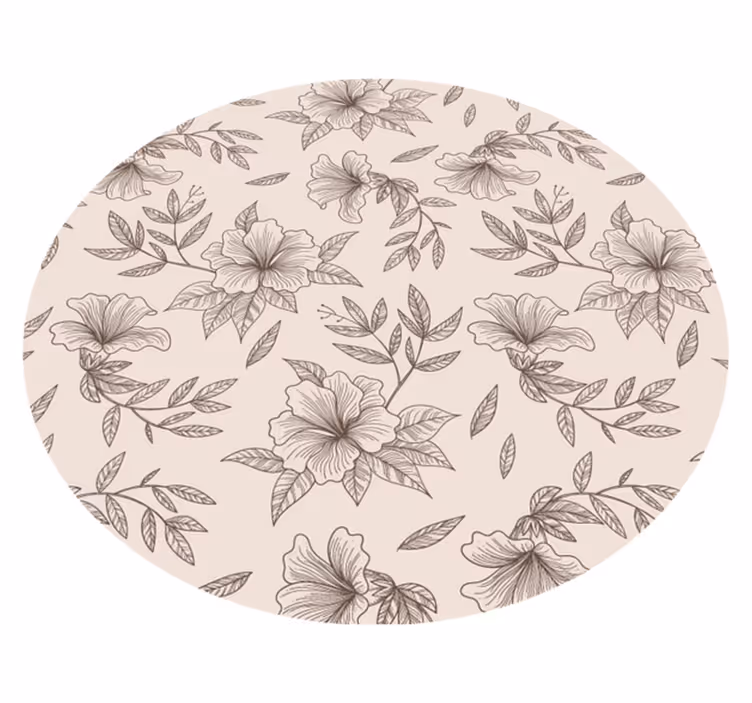 Botanical Outline Concept vinyl rug flowers - TenStickers