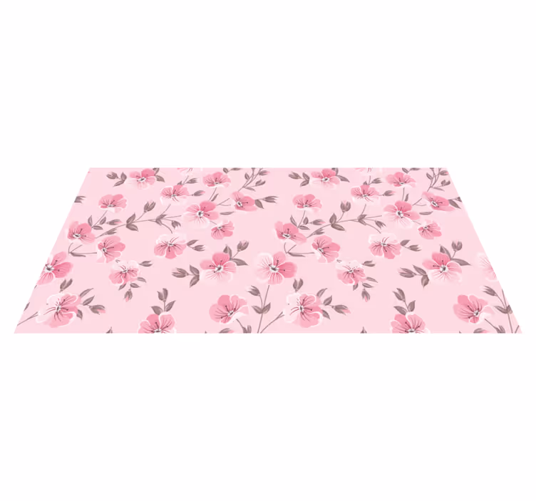 Floral Pink Harmony vinyl rug flowers - TenStickers