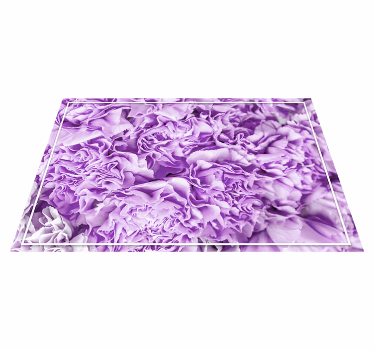 Vibrant Purple Blooms vinyl rug flowers - TenStickers