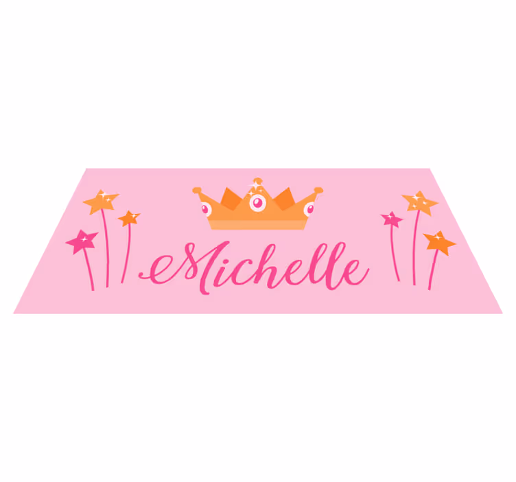 Wands and crown with name vinyl rug - TenStickers