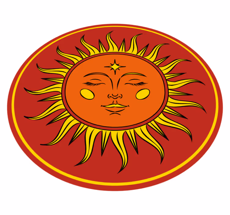 Sunny Face nature vinyl rug - TenStickers