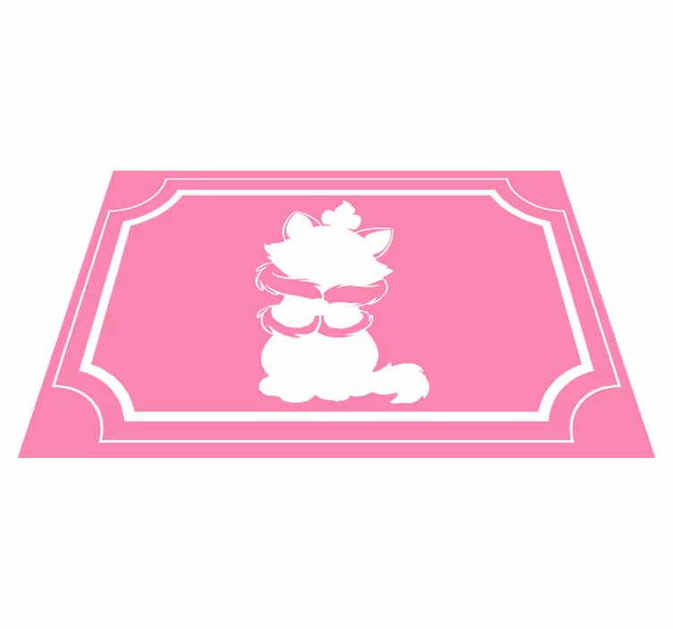 Cute Cat Silhouette vinyl rug - TenStickers