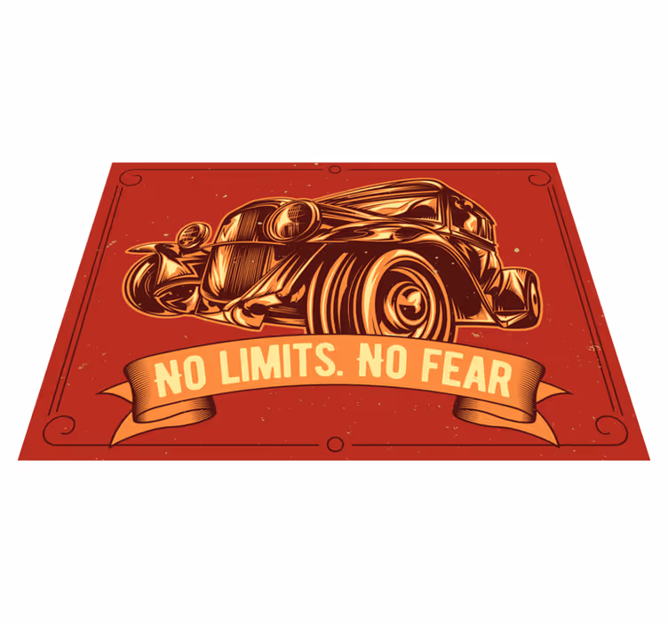 Classic car illustration custom vinyl rug - TenStickers