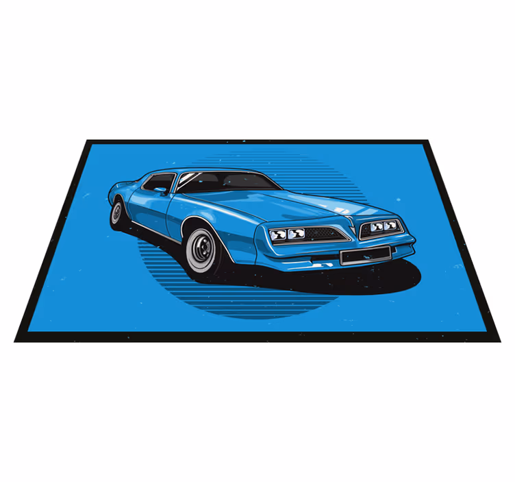 Traditional Blue Vehicle blue vinyl rug - TenStickers