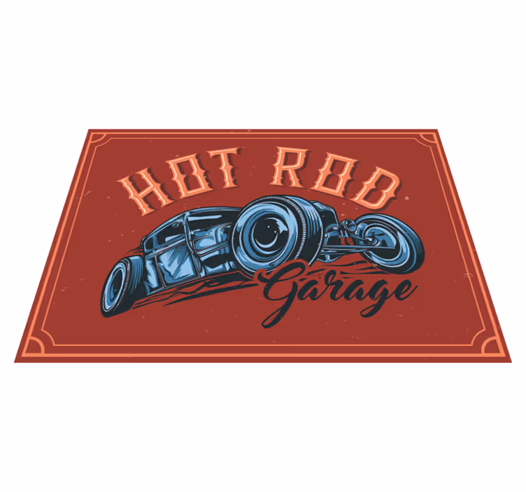 Hot rod Car concept living room rug - TenStickers