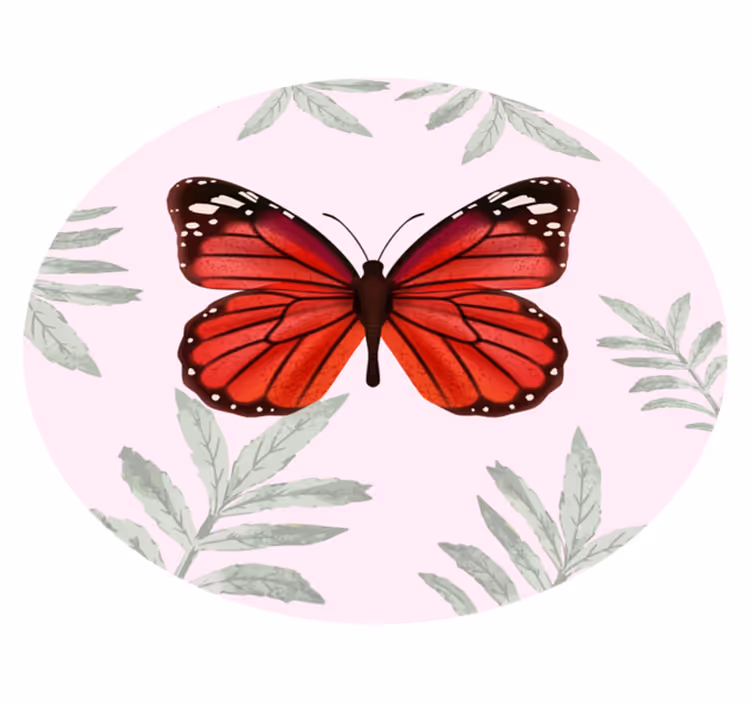 Butterfly Design vinyl rug flowers - TenStickers