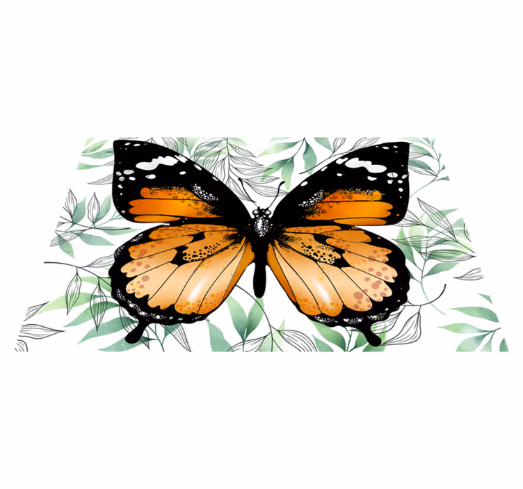 Colorful butterfly display animal vinyl rug - TenStickers