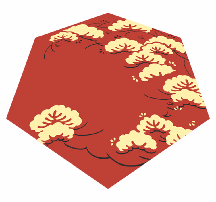Cloud Floral Pattern vinyl rug flowers - TenStickers