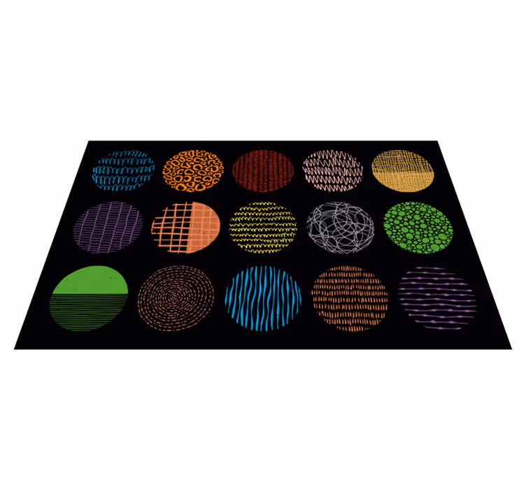 Colorful circle textures bedroom rug - TenStickers