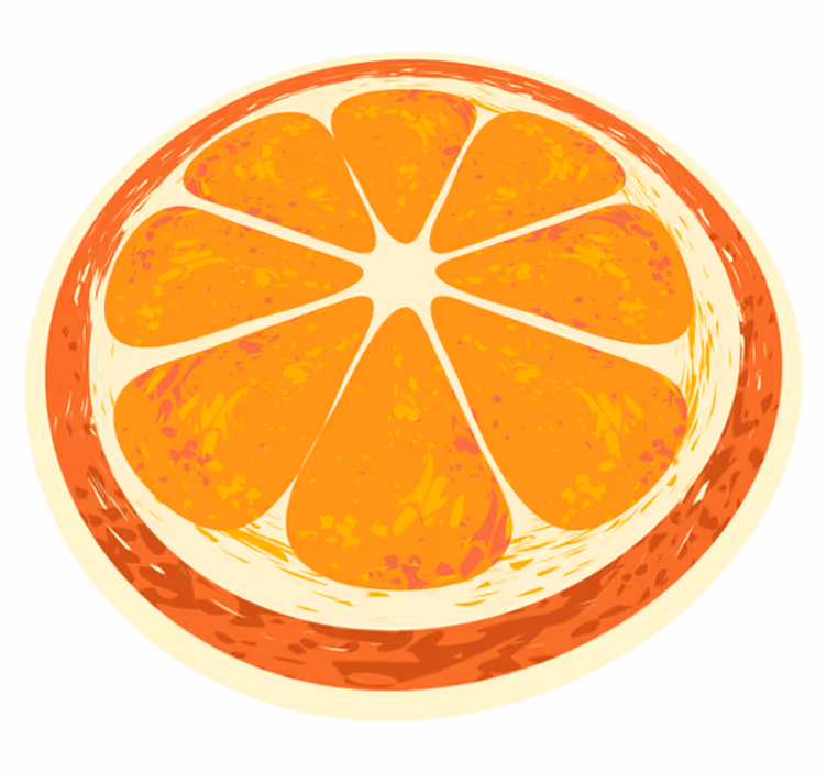 Orange Slice Pattern kitchen vinyl rug - TenStickers