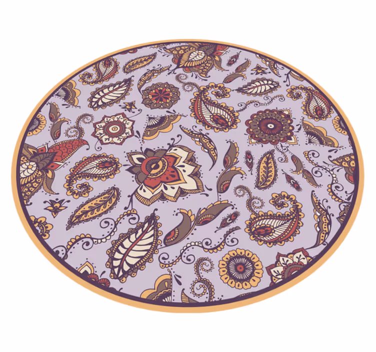 Elaborate botanical motifs vinyl rug flowers - TenStickers