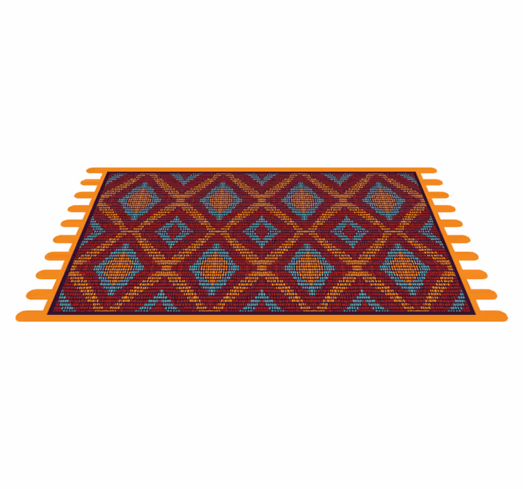 Vibrant Geometric Pattern ethnic vinyl rug - TenStickers