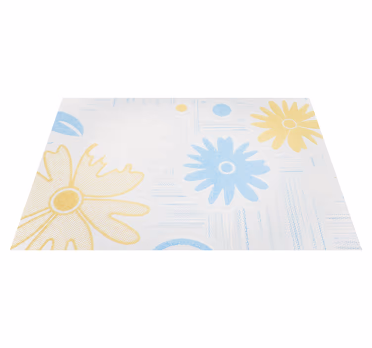 Floral Elements vinyl rug flowers - TenStickers