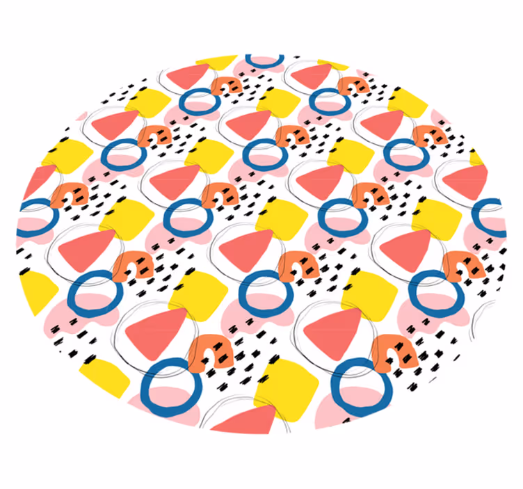 Vibrant Shape Arrangements minimalist vinyl rug - TenStickers