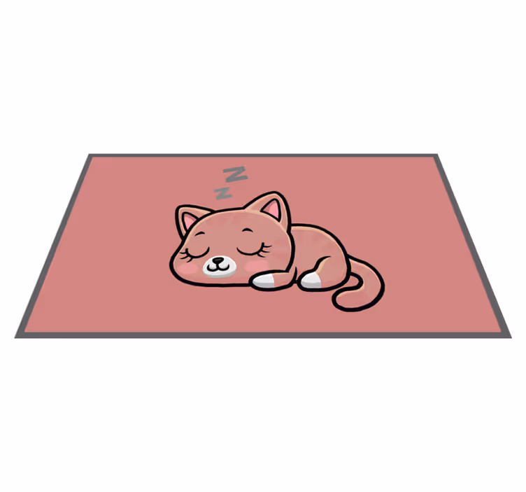Slumbering feline animal vinyl rug - TenStickers