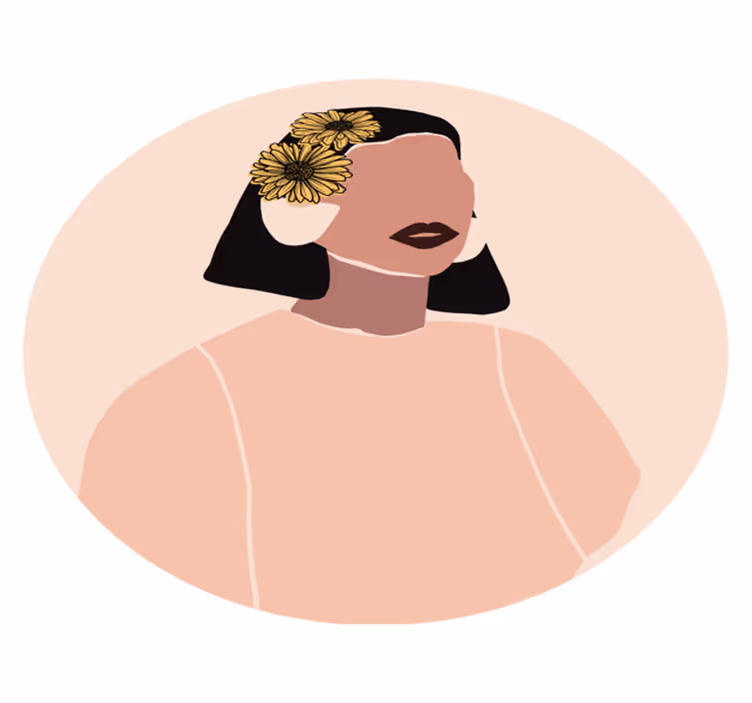 Floral Portrait vinyl rug flowers - TenStickers