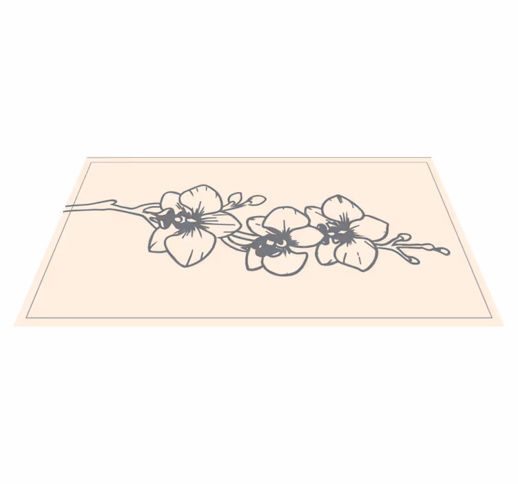 Graceful orchid vinyl rug flowers - TenStickers