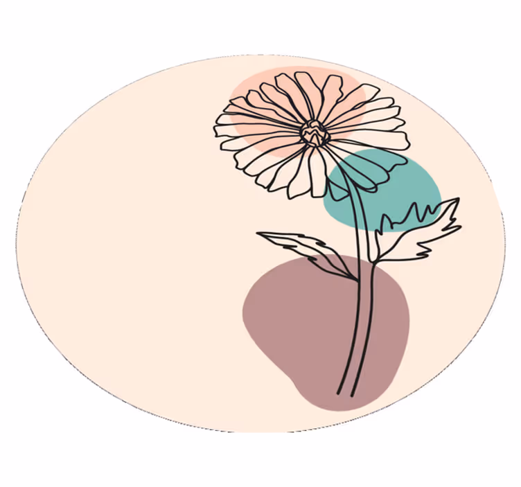 Elegant Floral Silhouette vinyl rug flowers - TenStickers