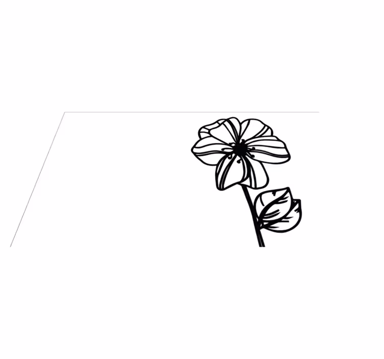 Elegant black and white design vinyl rug flowers - TenStickers