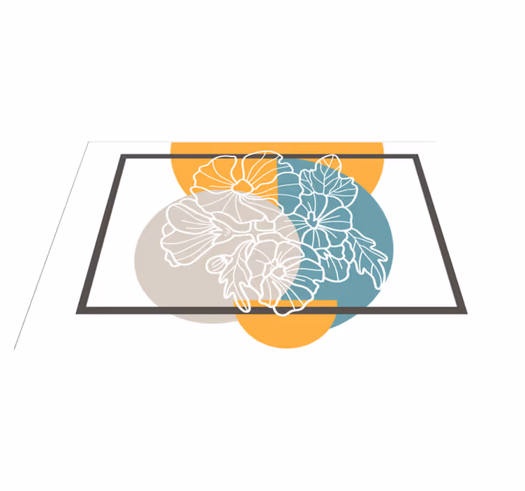 MODERN FLORAL ACCENT vinyl rug flowers - TenStickers