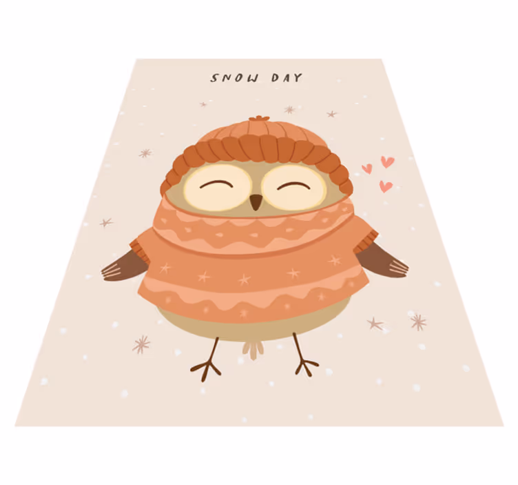 Snowy Owl Charm nursery vinyl rug - TenStickers