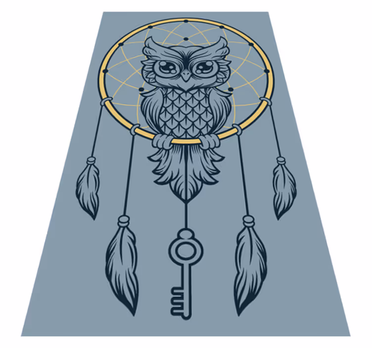 Owl dreamcatcher teenage bedroom vinyl rug - TenStickers