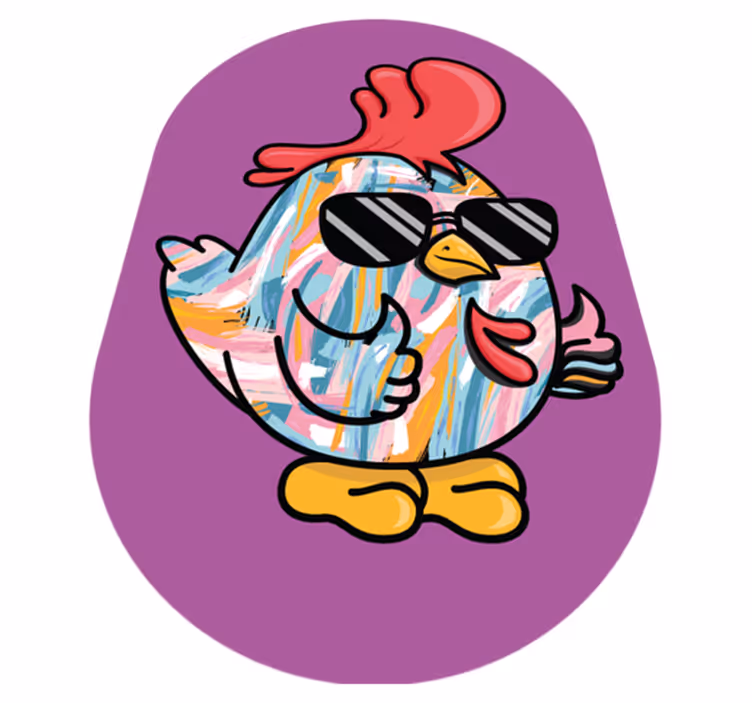 Chic Chicken Character vinyl rug - TenStickers