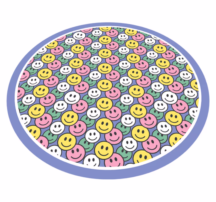 Happy Smiley Faces vinyl rug - TenStickers