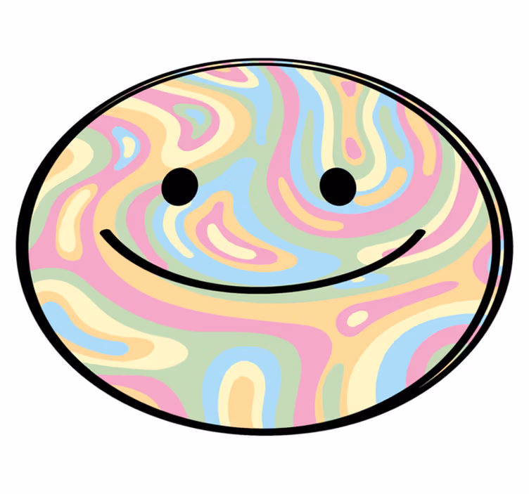 Happy Smile Circle teenage bedroom vinyl rug - TenStickers