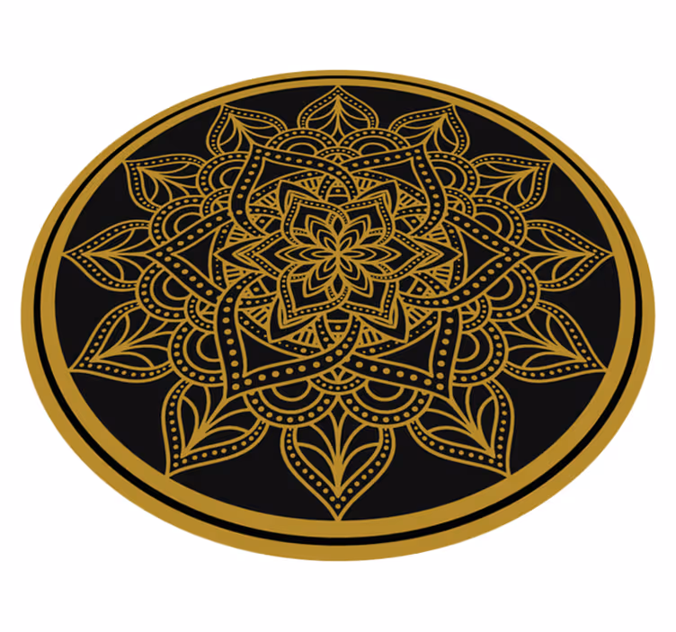 Graceful Element mandala vinyl rug - TenStickers