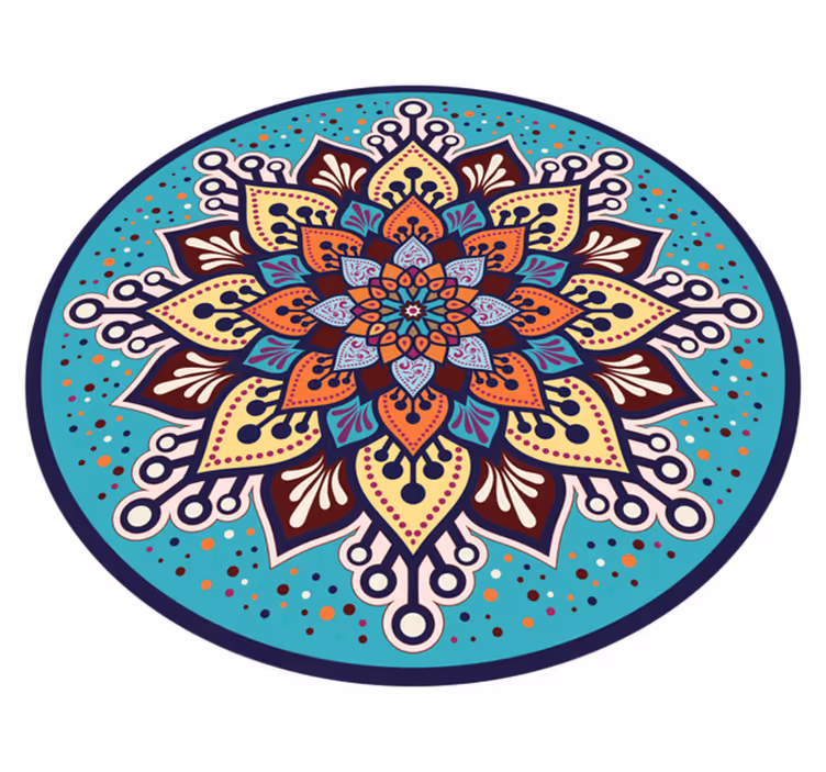 Arte colorido en círculo mandala vinyl rug - TenStickers