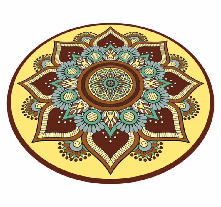 Colorful Ornate Pattern mandala vinyl rug - TenStickers