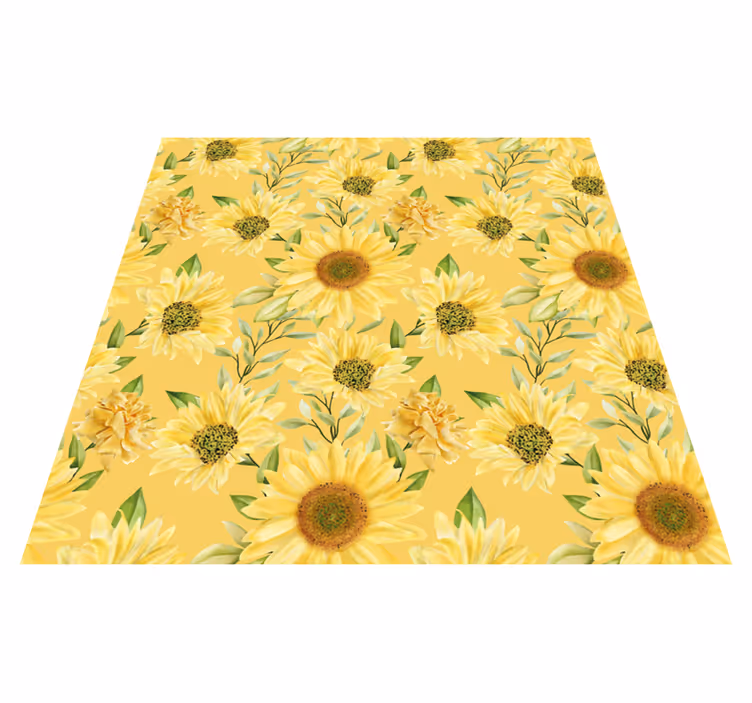 Sunflower Emblem vinyl rug flowers - TenStickers