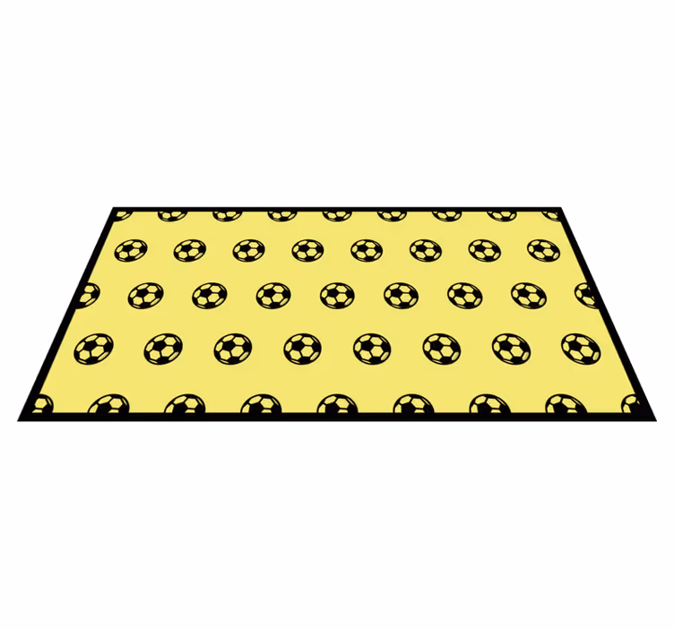 Yellow Soccer Pattern vinyl rug gaming - TenStickers