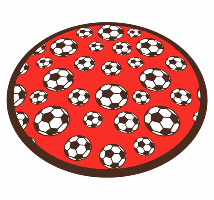 Soccer Ball Motif vinyl rug gaming - TenStickers
